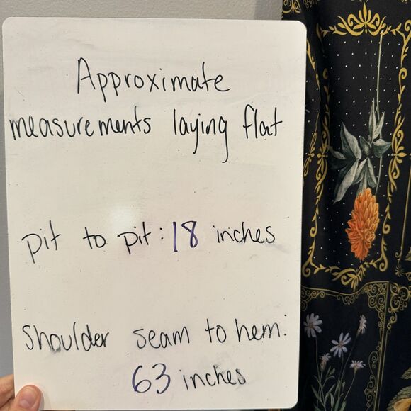 By Anthropologie Midi Dress Tie-Neck Column Floral Black Cottage Woman sz Medium - Picture 9 of 9